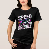 Whimsical Voetbal Kat Vrouwen Tri-Blend Shirt (Voorkant)