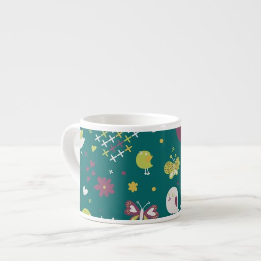Whimsical Vogels en Vlinders Espresso Kop (Links)
