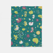 Whimsical Vogels en Vlinders Fleece Deken (Voorkant)
