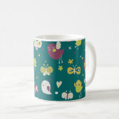 Whimsical Vogels en Vlinders Koffiemok (Voorkant rechts)