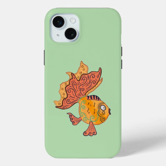 Whimsical Volkskunst Goudvis | Boho Wervelende Fan Case-Mate iPhone Case (Achterkant)