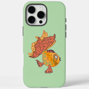 Whimsical Volkskunst Goudvis Boho Wervelende Fan iPhone 16 Pro Max Hoesje