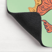 Whimsical Volkskunst Goudvis | Boho Wervelende Fan Muismat (Hoek)