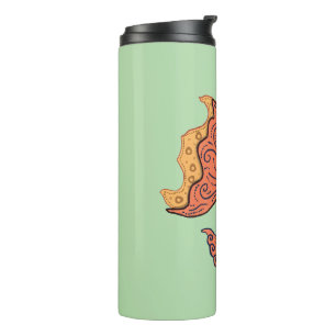 Whimsical Volkskunst Goudvis Boho Wervelende Fan Thermosbeker