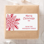 Whimsical volkskunst sneeuwvlok naar cadeau etiket (Insitu)