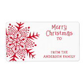 Whimsical volkskunst sneeuwvlok naar cadeau etiket (Voorkant)