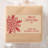 Whimsical volkskunst sneeuwvlok naar Kraft van cad Etiket (Insitu)