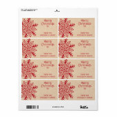 Whimsical volkskunst sneeuwvlok naar Kraft van cad Etiket (Full Sheet)