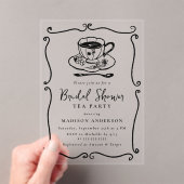 Whimsical Vrijgezellenfeest Tea Party Acryl Uitnodigingen (Insitu (Draagbaar))
