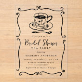 Whimsical Vrijgezellenfeest Tea Party Acryl Uitnodigingen (Voorkant)