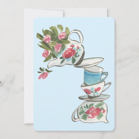 Whimsical Vrijgezellenfeest Tea Party Invitation Kaart (Achterkant)