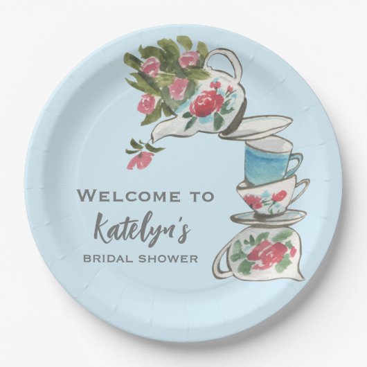 Whimsical Vrijgezellenfeest Tea Party Papieren Bordje (Voorkant)