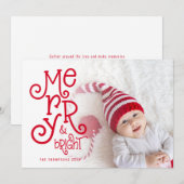 Whimsical Vrolijk Helder Foto Overlay Kerstmis Feestdagenkaart (Voorkant / Achterkant)