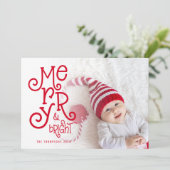 Whimsical Vrolijk Helder Foto Overlay Kerstmis Feestdagenkaart (Staand voorkant)