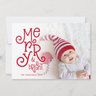 Whimsical Vrolijk Helder Foto Overlay Kerstmis Feestdagenkaart