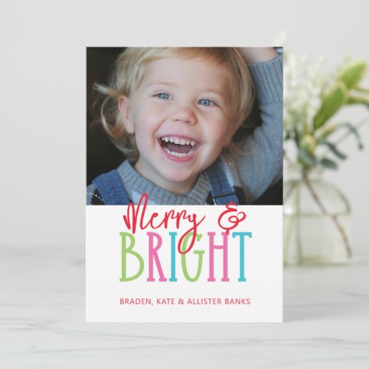 Whimsical Vrolijk & Helder Kerstcadeaus Feestdagenkaart (Staand voorkant)