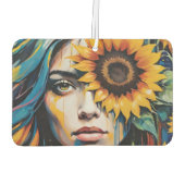 Whimsical Vrouw Volwassen & Angstig Met Zonnebloem Luchtverfrisser (Achterkant)
