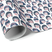 Whimsical Vrouwen: Cartoon Gezichtskunst Cadeaupapier (Rol Hoek)