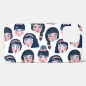 Whimsical Vrouwen: Cartoon Gezichtskunst Case-Mate iPhone Case (Achterkant (horizontaal))