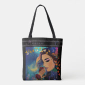 Whimsical vrouwen met rozen tote bag (Achterkant)