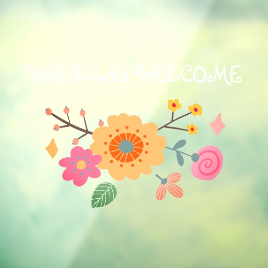 Whimsical Walk-Ins Welkome Bedrijfsvestiging Raamsticker (Vel 3)