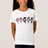 Whimsical Walking Cats T-shirt (Voorkant)