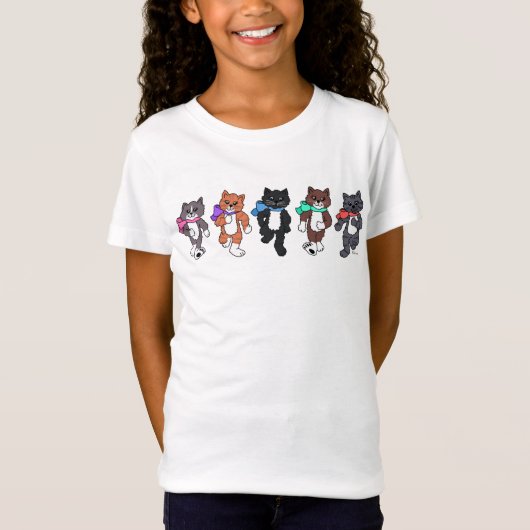 Whimsical Walking Cats T-shirt (Voorkant)