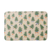 Whimsical Walking Christmas Trees Patroon Badmat (Voorkant)