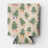 Whimsical Walking Christmas Trees Patroon Blikjeskoeler (Voorkant)