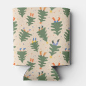 Whimsical Walking Christmas Trees Patroon Blikjeskoeler (Achterkant)