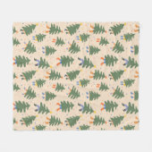 Whimsical Walking Christmas Trees Patroon Fleece Deken (Voorkant (Horizontaal))