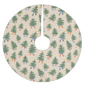 Whimsical Walking Christmas Trees Patroon Kerstboom Rok (Voorkant)