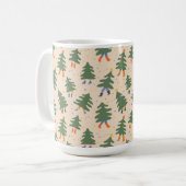 Whimsical Walking Christmas Trees Patroon Koffiemok (Voorkant links)