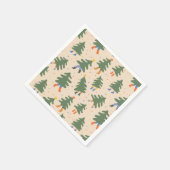 Whimsical Walking Christmas Trees Patroon Servet (Hoek)