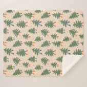 Whimsical Walking Christmas Trees Patroon Sherpa Deken (Voorkant (horizontaal))