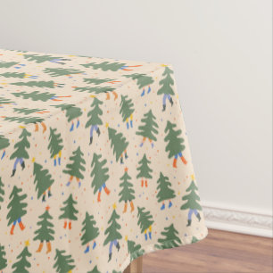 Whimsical Walking Christmas Trees Patroon Tafelkleed