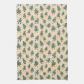 Whimsical Walking Christmas Trees Patroon Theedoek (Verticaal)