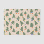 Whimsical Walking Christmas Trees Patroon Tissuepapier (Voorkant)
