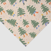 Whimsical Walking Christmas Trees Patroon Tissuepapier (Detail)
