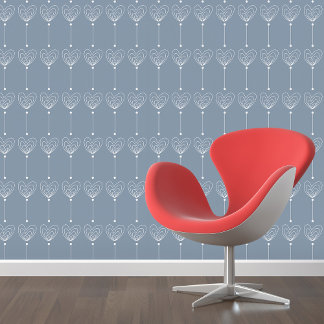 Whimsical Walls: Witte Doodle Hearts Peel & Stick Behang