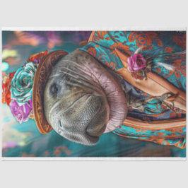 Whimsical Walrus Hippo Decoupage Tissuepapier