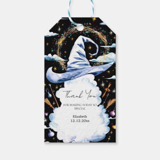 Whimsical Wand Wizard Pet Baby shower Cadeaulabel (Voorkant)