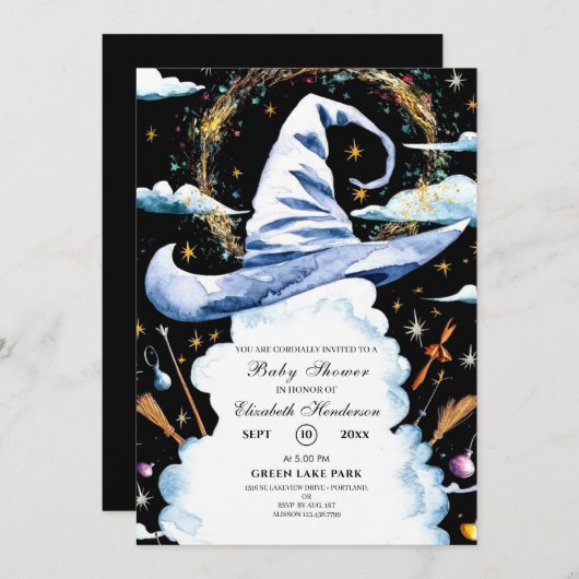 Whimsical Wand Wizard Pet Baby shower Kaart (Voorkant / Achterkant)