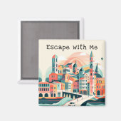 Whimsical Wanderlust Dreamscape Journey Magnet (Voorkant / Achterkant)