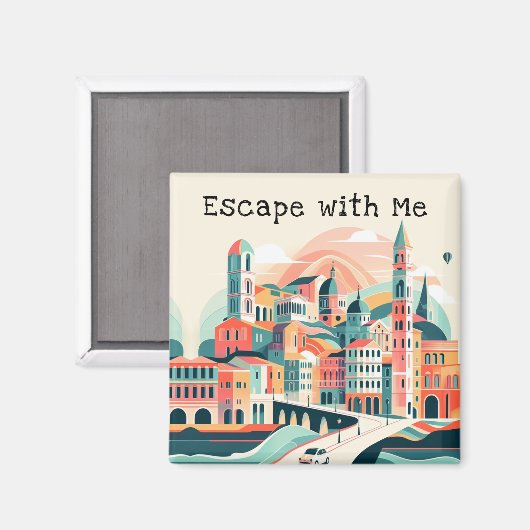 Whimsical Wanderlust Dreamscape Journey Magnet (Voorkant / Achterkant)