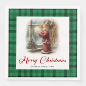 Whimsical Warm Gathering Kerst Scene Servetten (Voorkant)