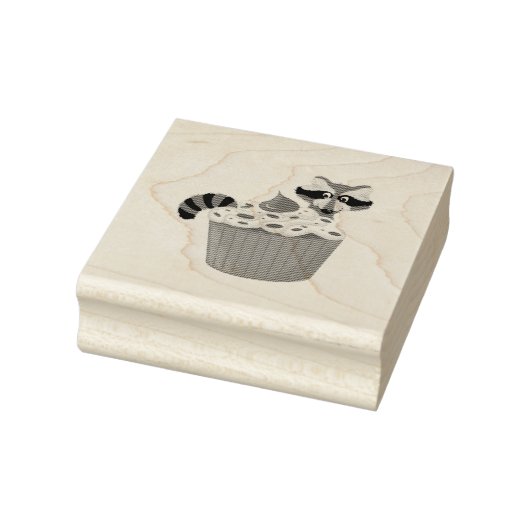 Whimsical Wasbeer & Chocolade Sprinkle Cupcake Rubberstempel (Stempel)