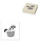 Whimsical Wasbeer & Chocolade Sprinkle Cupcake Rubberstempel (Gestempeld)