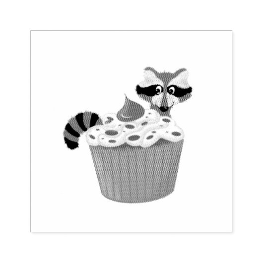 Whimsical Wasbeer & Chocolade Sprinkle Cupcake Rubberstempel (Afrduk)