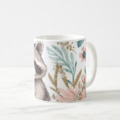 Whimsical Wasbeer met bloemenaccenten Koffiemok (Voorkant rechts)